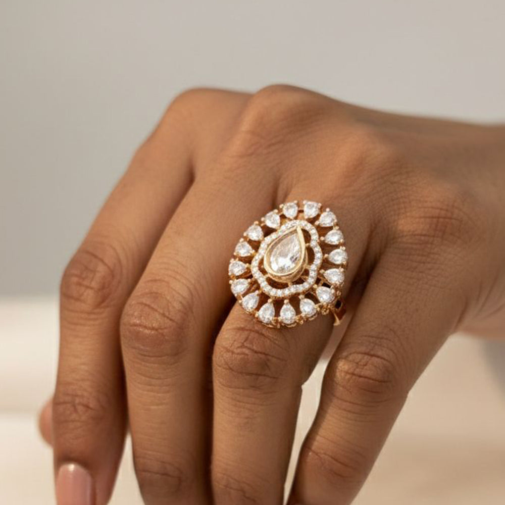 Jewel Addiction Royal Look Polki Kundan  Designer Finger Ring