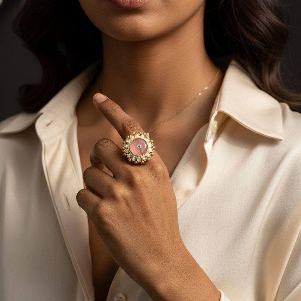 Jewel Addiction Classic Pota Stone Designer Finger Ring