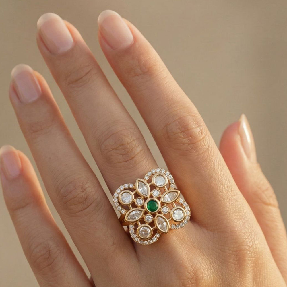 Jewel Addiction Pota Stone And Austrian Designer Finger Ring