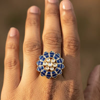 Jewel Addiction Royal Look Polki Kundan  Designer Finger Ring