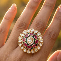 Jewel Addiction Pota Stone And Austrian Designer Finger Ring