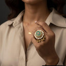 Jewel Addiction Glam Shine Pota Stone And Pearl Designer Finger Ring