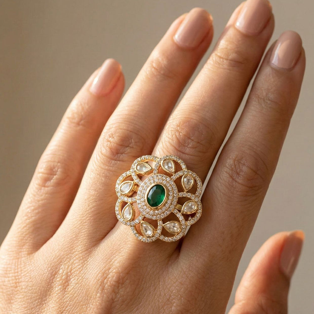 Jewel Addiction Elegant  Pota Stone And Austrian Designer Finger Ring