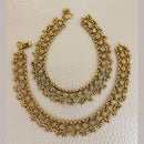 Jewel Addiction Traditional Antique-Finish  Floral Motifs Anklets
