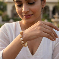 Jewel Addiction Designer Polki Kundan Stone Bangles Set
