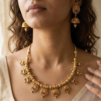 Jewel Addiction Premium Pota Stone Beads And Pearl Necklace Set