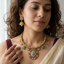 Jewel Addiction Premium Pota Stone Beads And Pearl Necklace Set