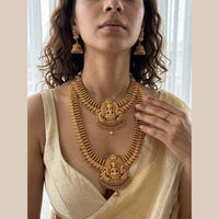 Jewel Addiction Twin Grace Pota Stone And Pearl Temple Double Necklace Set