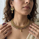 Jewel Addiction Premium Pota Stone Beads And Pearl Necklace Set