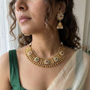 Jewel Addiction Premium Pota Stone Beads And Pearl Necklace Set