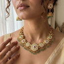 Jewel Addiction Premium Pota Stone Beads And Pearl Necklace Set