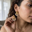 Jewel Addiction Royal Pota Stone Pearl Temple Stud Earrings