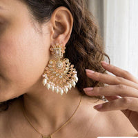 Jewel Addiction Designer Polki Kundan Stone And Beads Dangler Earrings