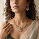 Jewel Addiction Premium Pota Stone And Pearl Necklace Set
