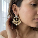 Jewel Addiction Elegant Kundan Stone Pearl And Beads Designer Dangler Earrings