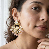 Jewel Addiction Elegant Kundan Stone Pearl And Beads Designer Dangler Earrings
