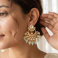 Jewel Addiction Elegant Kundan Stone Pearl And Beads Designer Dangler Earrings