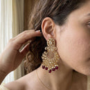 Jewel Addiction Elegant Kundan Stone Pearl And Beads Designer Dangler Earrings