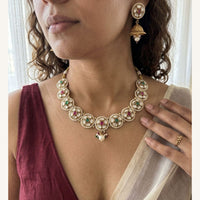 Jewel Addiction Luxury Pota Stone And Pearl Necklace Set