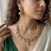 Jewel Addiction Luxury Pota Stone And Pearl Meenakari Necklace Set