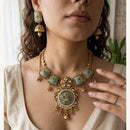 Jewel Addiction Luxury Pota Stone And Pearl Necklace Set
