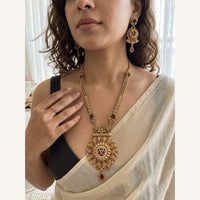 Jewel Addiction Luxury Pota Stone And Pearl Necklace Set