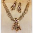 Jewel Addiction Luxury Pota Stone And Pearl Necklace Set