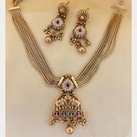 Jewel Addiction Luxury Pota Stone And Pearl Necklace Set