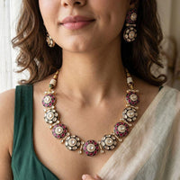 Jewel Addiction Royal Polki Kundan Stone Necklace Set