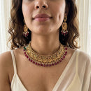 Jewel Addiction Glamorous Pota Stone Pearl And Beads Choker Necklace Set 