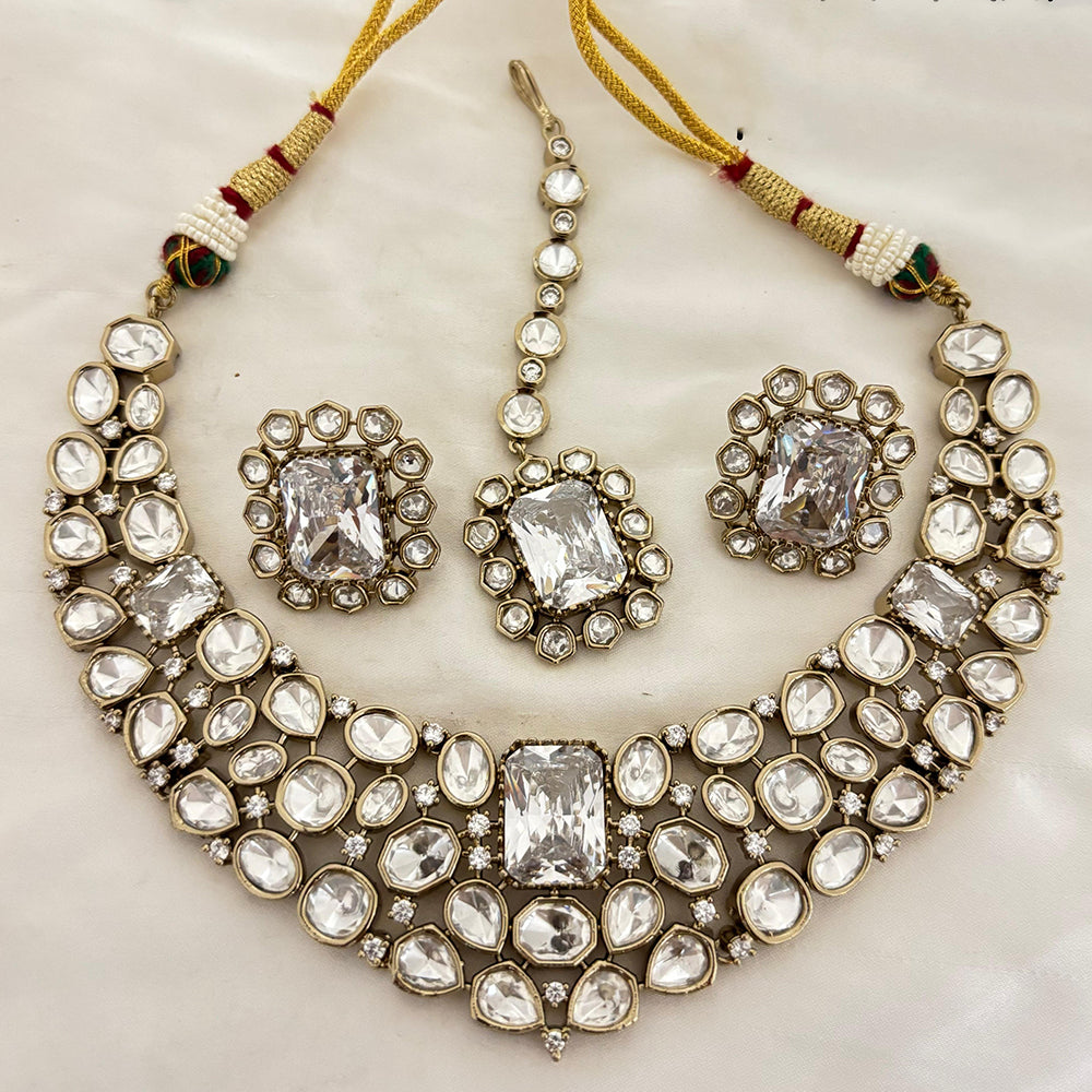 Jewel Addiction Royal Polki Kundan Stone Necklace Set