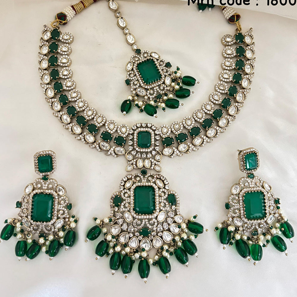 Jewel Addiction Royal Polki Kundan Stone Pearl And Beads Necklace Set