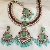Jewel Addiction Royal Polki Kundan Stone Pearl And Beads Necklace Set