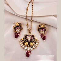 Jewel Addiction Pota Stone And Pearl Designer Pendant Set