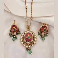Jewel Addiction Pota Stone And Pearl Designer Pendant Set