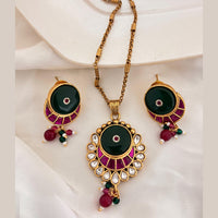 Jewel Addiction Pota Stone And Pearl Designer Pendant Set