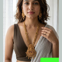 Jewel Addiction Ethnic Pota Stone Long Necklace Set