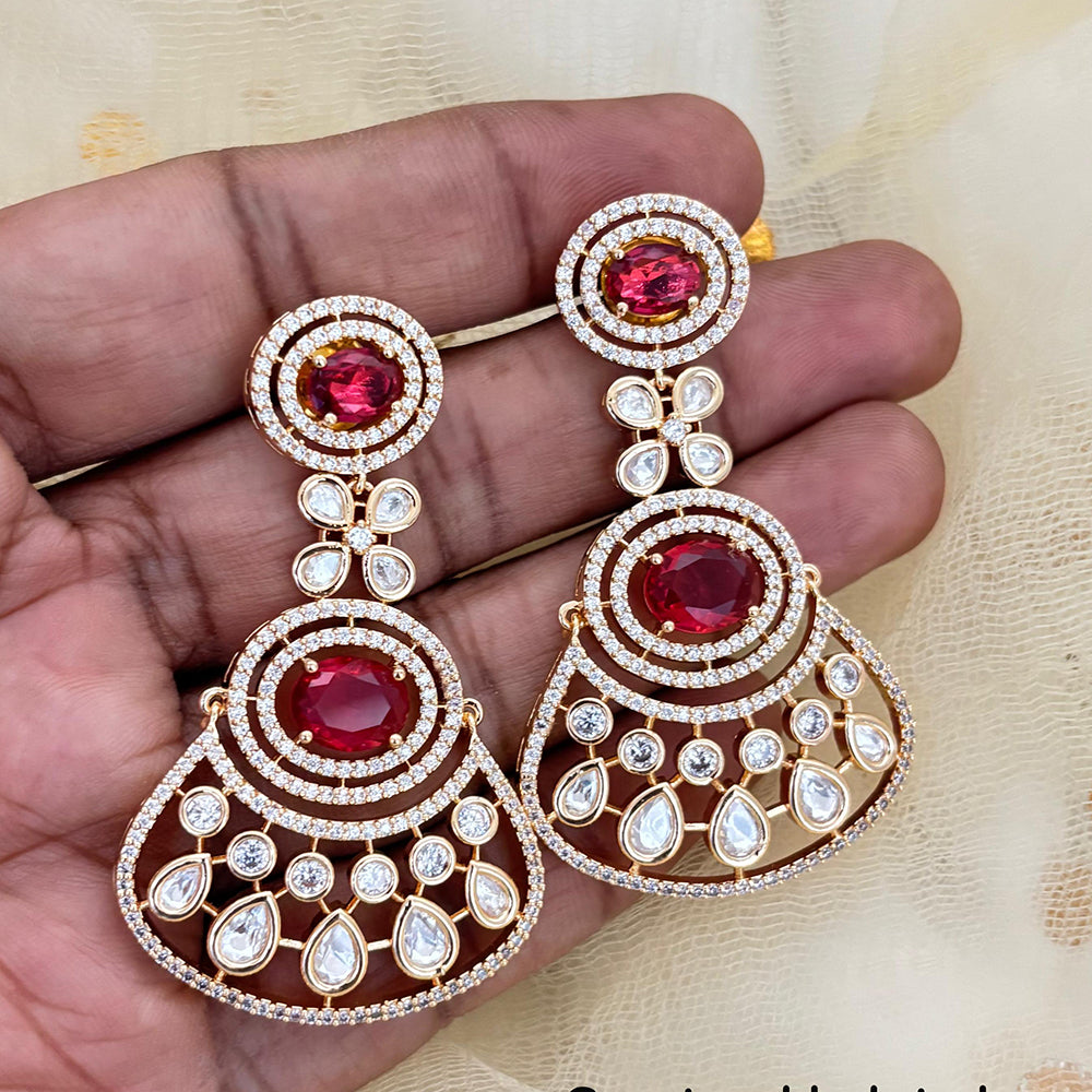 Jewel Addiction Designer Polki Kundan Stone Dangler Earrings