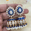 Jewel Addiction Designer Polki Kundan Stone And Beads Jhumki Earrings