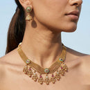 Jewel Addiction Ethnic Pota Stone And Pearl Necklace Set