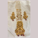 Jewel Addiction Ethnic Pota Stone And Pearl Meenakari Long Necklace Set