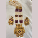 Jewel Addiction Ethnic Pota Stone And Pearl Long Necklace Set
