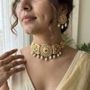 Jewel Addiction Polki Kundan Stone And Beads Choker Necklace Set