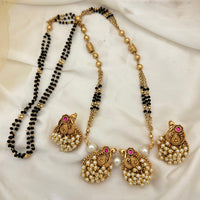 Jewel Addiction Pota Stone And Pearl Designer Peacock Mangalsutra