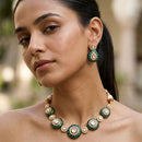 Jewel Addiction Classic Polki Kundan Stone And Pearl Necklace Set
