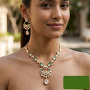 Jewel Addiction Classic Polki Kundan Stone And Pearl Necklace Set
