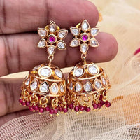 Jewel Addiction Ethnic Polki Kundan Stone And Pearl Designer Jhumki Earrings