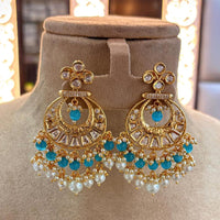 Jewel Addiction Designer Polki kundan Stone And Beads Dangler Earrings