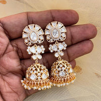 Jewel Addiction Ethnic Polki Kundan Stone And Pearl Designer Jhumki Earrings