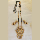 Jewel Addiction Pota Stone And Pearl Designer Black Beads Mangalsutra